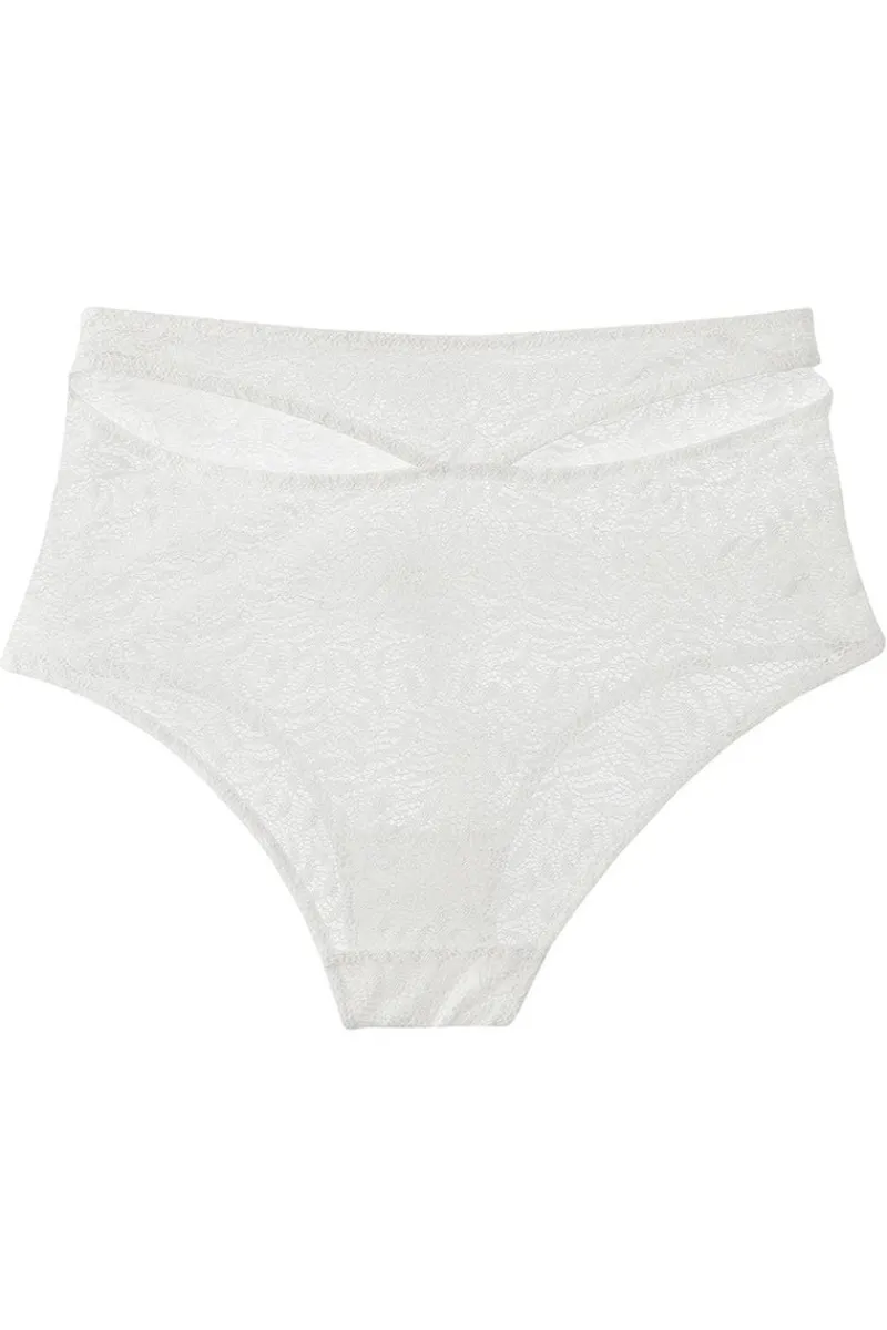 £30 And Under | Bridal & Honeymoon Lingerie>Else Acacia High Waist Cut Out Brief Off White