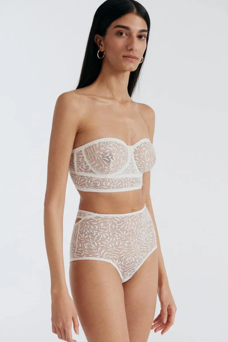 £30 And Under | Bridal & Honeymoon Lingerie>Else Acacia High Waist Cut Out Brief Off White