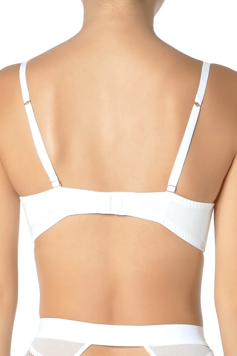 Bridal & Honeymoon Lingerie | Plunge Bras>Huit Adele Balconette Bra White