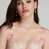 Bridal & Honeymoon Lingerie | Plunge Bras>Agent Provocateur Adelie Plunge Underwired Bra Pink