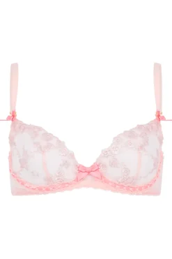 Bridal & Honeymoon Lingerie | Plunge Bras>Agent Provocateur Adelie Plunge Underwired Bra Pink