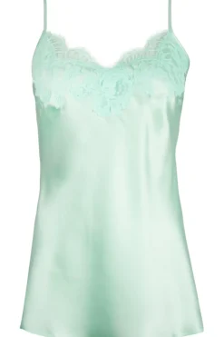 Silk Nightwear | Pyjama Tops>Lise Charmel Amour Nymphea Camisole, Size M (UK 12) JadeAqua