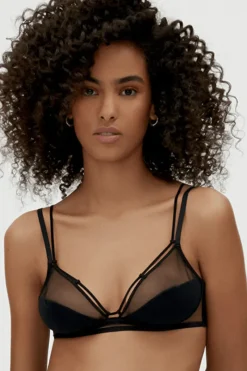 £30 And Under | Wireless Bras>Icone Ana Triangle Bra, Size L Black