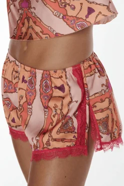 Pyjama Pants & Shorts | Ready To Wear>Love Stories Apollo Satin Pyjama Shorts Pink