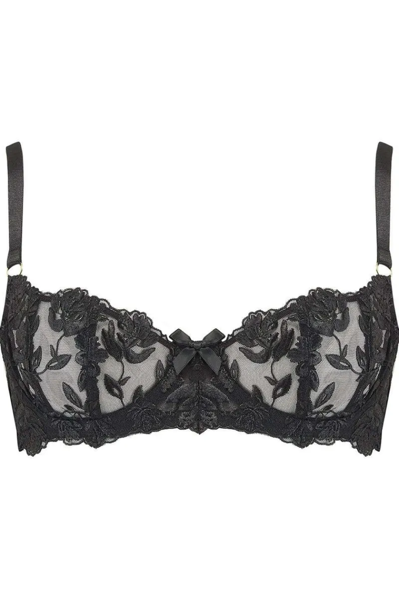 £30 And Under | Balconette Bras & Demi Bras>Inamorata London Aster Balconette Bra Black