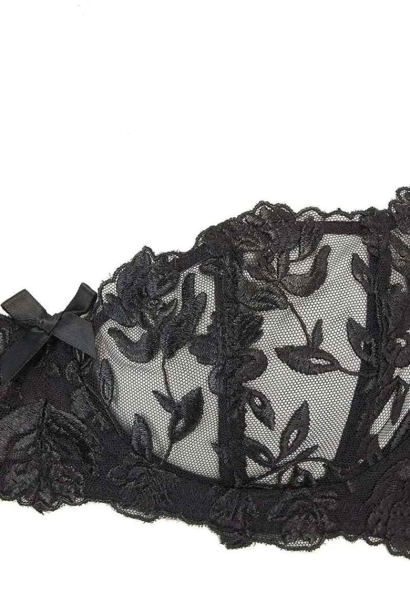£30 And Under | Balconette Bras & Demi Bras>Inamorata London Aster Balconette Bra Black