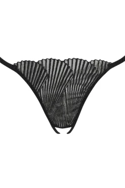 Crotchless Lingerie | Crotchless & Open Knickers>Coco de Mer Athena Open Thong Black