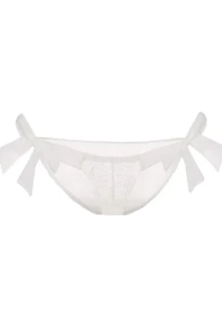 Bridal & Honeymoon Lingerie | Briefs>Gilda u0026 Pearl Ava Tie Side Brief in Ivory, Size M-L (UK 12-14)