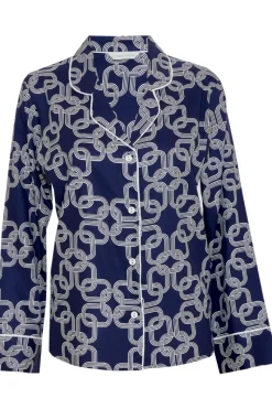 Pyjama Tops | £30 And Under>Cyberjammies Avery Chain Print Pyjama Top Navy
