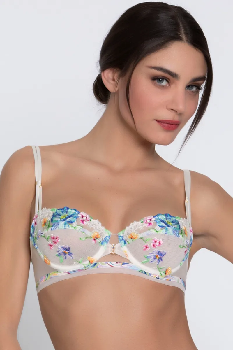 Bridal & Honeymoon Lingerie | Sexy Lingerie>Lise Charmel Baisers Legers Half Cup Bra BleusLegers