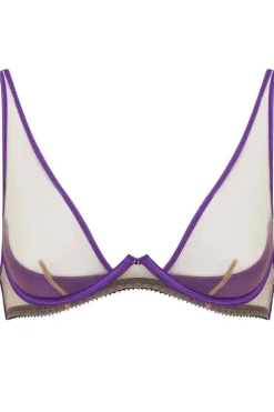 Sheer Lingerie | Plunge Bras>Edge o' Beyond Barbie High Apex Bra in Amethyst