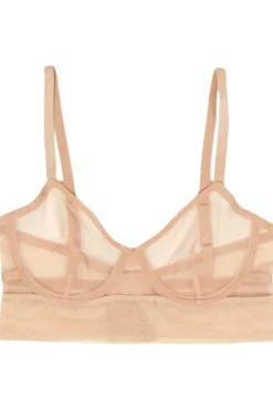 Sheer Lingerie | Underwired Bras>Else Bare Underwired Longline Bra in Powder, Size UK 32B