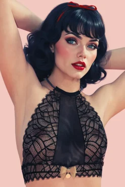 Sexy Lingerie | Halterneck Bras>Bracli Bettie Page Halter Bra Black