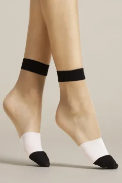 £30 And Under | Sheer Lingerie>FiORE Bicolore Socks 15 Denier Black/White