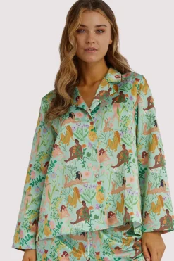 Pyjama Tops | £30 And Under>Playful Promises Bodil Jane Nudes & Flowers Long Pyjama Shirt Nudes&Flowers