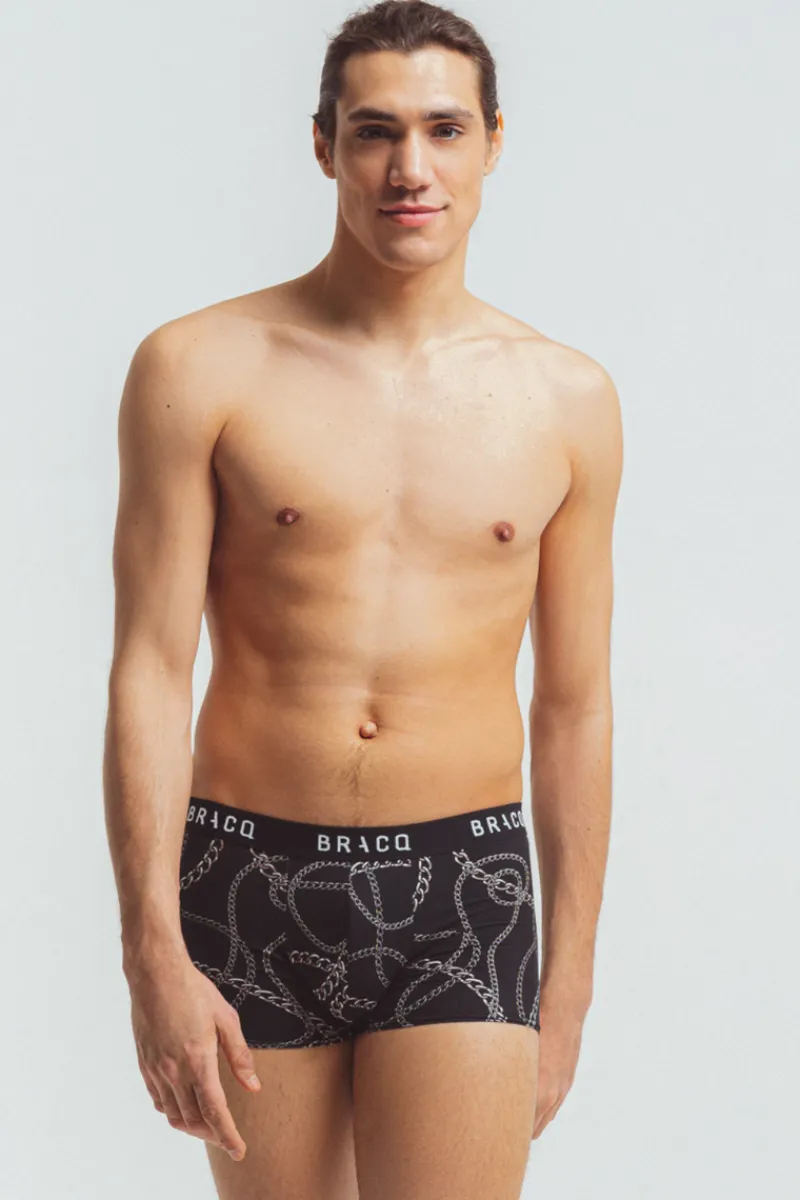 £30 And Under>Bracq Bond Of Love Chain Men's Short Boxer Black