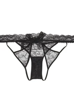 Sexy Lingerie | Luxury French Lingerie>Aubade Boîte à Désir Cheeky Open Back Lace Brief Black