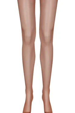 Seamed Stockings | Sexy Lingerie>Maison Close Brown Cut & Curled Orange Seam Stockings 20 Denier
