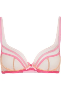 Plunge Bras | Underwired Bras>Agent Provocateur Candie Plunge Underwired Bra, Size 32D Pink/Sand