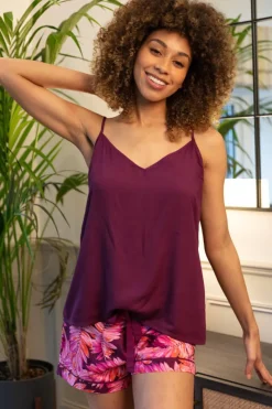 Pyjama Tops | Red Lingerie>Cyberjammies Carina Modal Camisole Magenta