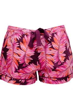 Pyjama Pants & Shorts | Red Lingerie>Cyberjammies Carina Palm Leaf Print Shorts MagentaMix