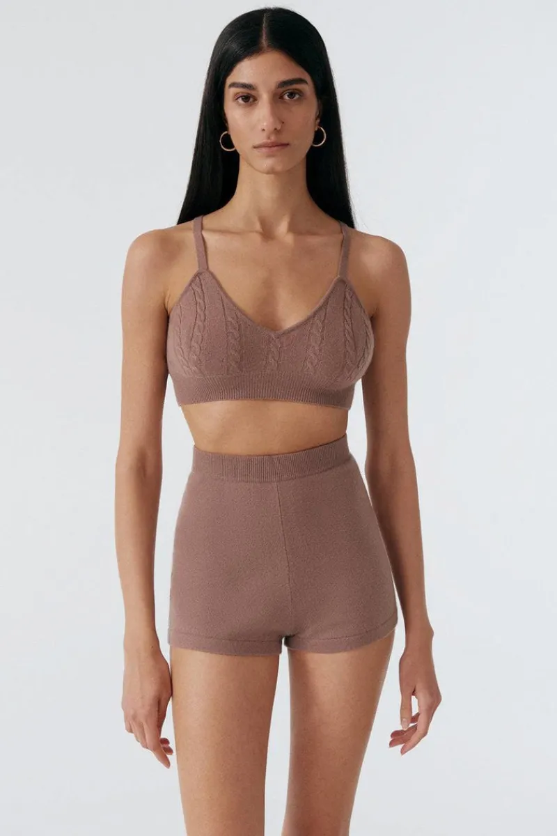 Ready To Wear>Else Cashmere Shorts Mauve