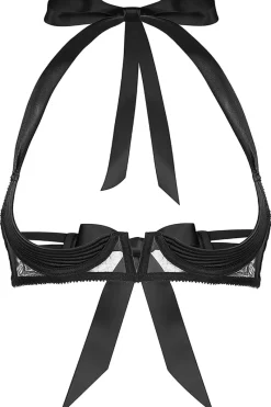 Sexy Lingerie | Luxury French Lingerie>Cadolle Chic Satin & Mesh Quarter Cup Bra in Black