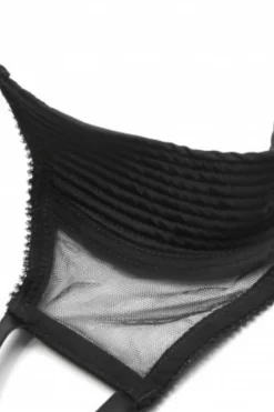 Sexy Lingerie | Luxury French Lingerie>Cadolle Chic Satin & Mesh Quarter Cup Bra in Black