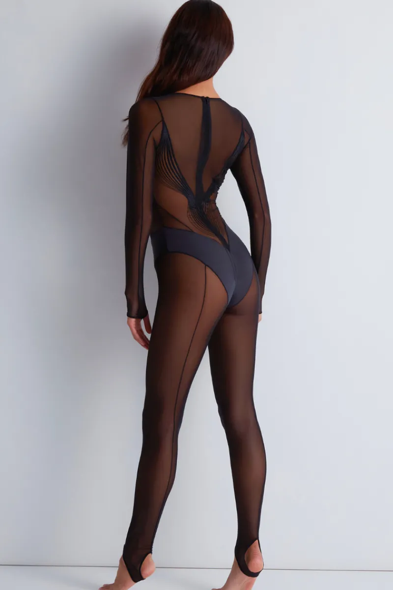 Sexy Lingerie | Luxury French Lingerie>Aubade Cindy Bruna x Midnight Storm Jumpsuit SmokyAttraction