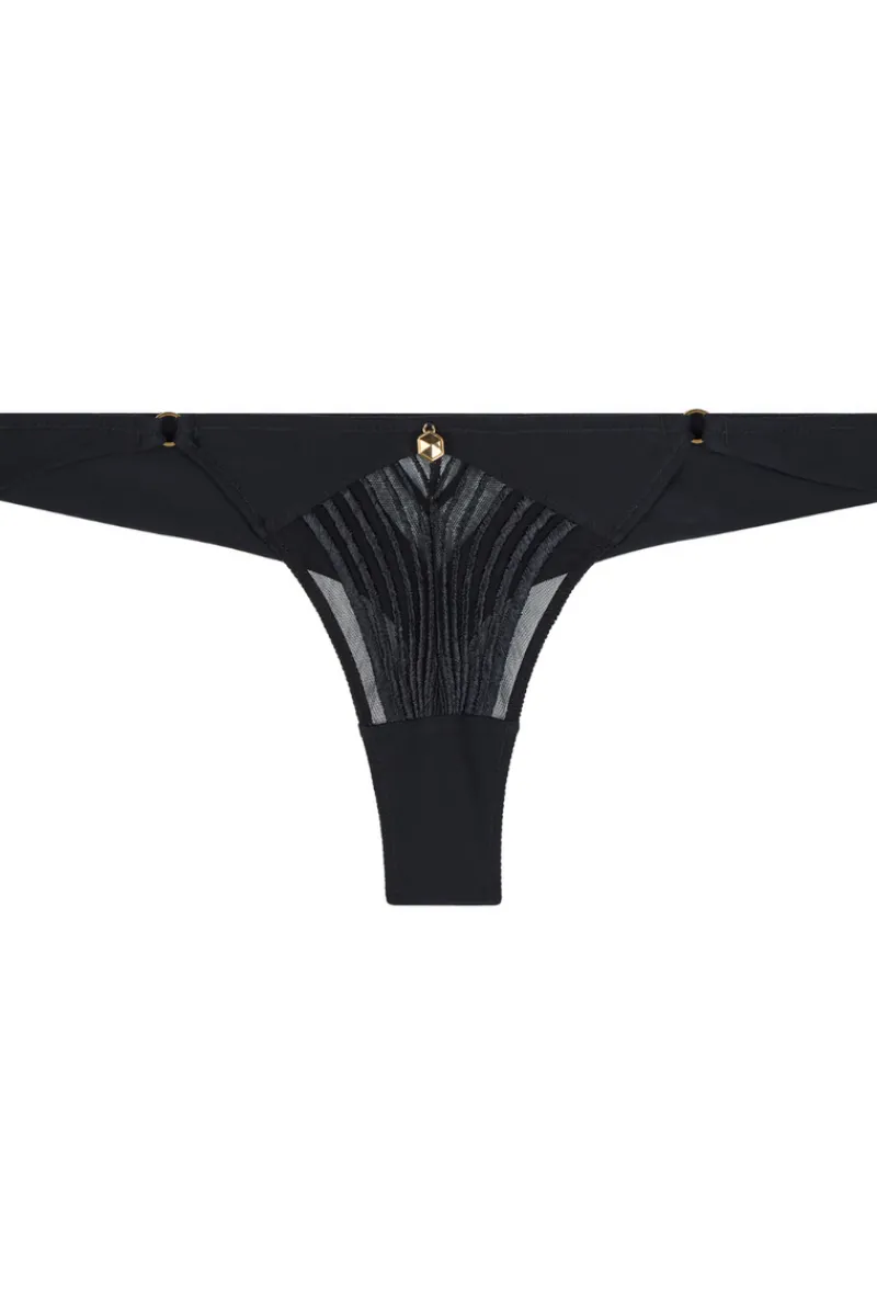 Sexy Lingerie | Luxury French Lingerie>Aubade Cindy Bruna x Sumptuous Waves Tanga Black