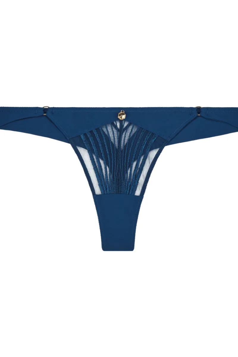 Sexy Lingerie | Luxury French Lingerie>Aubade Cindy Bruna x Sumptuous Waves Tanga Blue