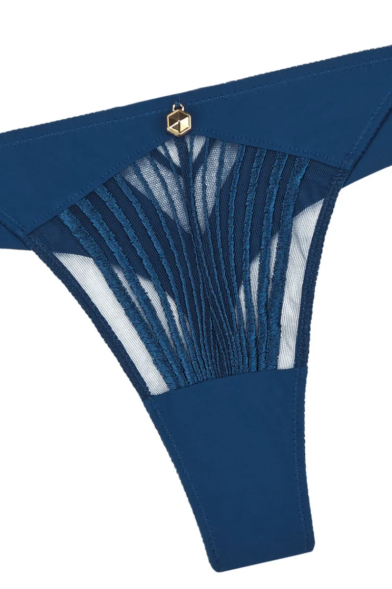 Sexy Lingerie | Luxury French Lingerie>Aubade Cindy Bruna x Sumptuous Waves Tanga Blue