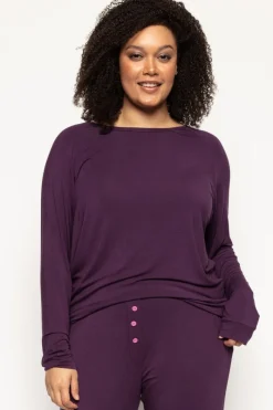 £30 And Under>Cyberjammies Clarissa Long Sleeve Slouch Jersey Top Purple