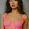 Balconette Bras & Demi Bras | Underwired Bras>Fleur of England Cleo Balcony Bra BrightCoral