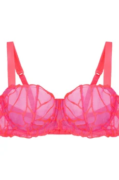 Balconette Bras & Demi Bras | Underwired Bras>Fleur of England Cleo Balcony Bra BrightCoral