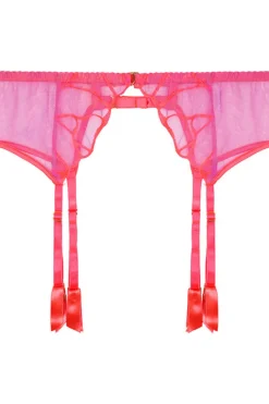 Suspender Belts | Suspender Belts>Fleur of England Cleo Suspender Belt BrightCoral