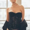 Sexy Lingerie | Luxury French Lingerie>Cadolle Cleves Mezzo Lace Corset Black