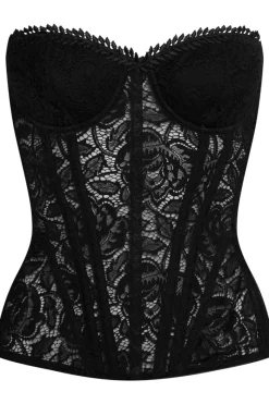 Sexy Lingerie | Luxury French Lingerie>Cadolle Cleves Mezzo Lace Corset Black
