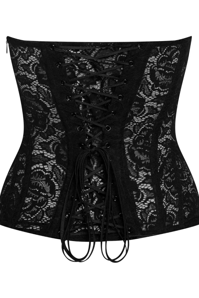 Sexy Lingerie | Luxury French Lingerie>Cadolle Cleves Mezzo Lace Corset Black