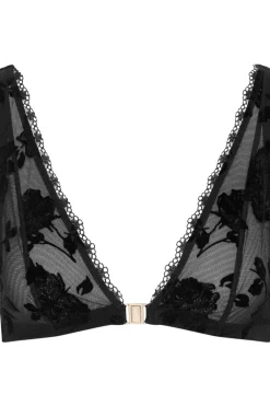 Sexy Lingerie | Luxury French Lingerie>Cadolle Clips Flocked Mesh Bralette Black