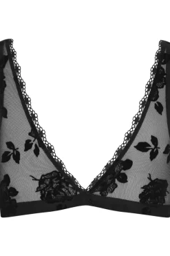 Sexy Lingerie | Luxury French Lingerie>Cadolle Clips Flocked Mesh Bralette Black