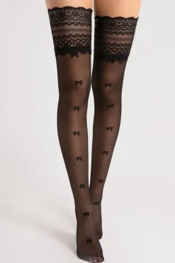 Sheer Hold Ups | Black Hold Ups>FiORE Coquette Hold Ups 15 Denier Black