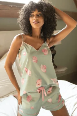 Pyjama Tops | £30 And Under>Cyberjammies Coral Shell Print Camisole, Size UK 8 Multi
