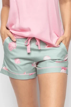Pyjama Pants & Shorts | £30 And Under>Cyberjammies Coral Shell Print Shorts, Size UK 14 Multi