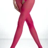 Crotchless Tights | £30 And Under>Amour Crotchless Lace Top Tights Magenta 30 Denier