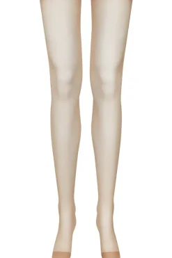 Sheer Stockings | Nude Stockings>Maison Close Cut & Curled Stockings 20 denier - Nude