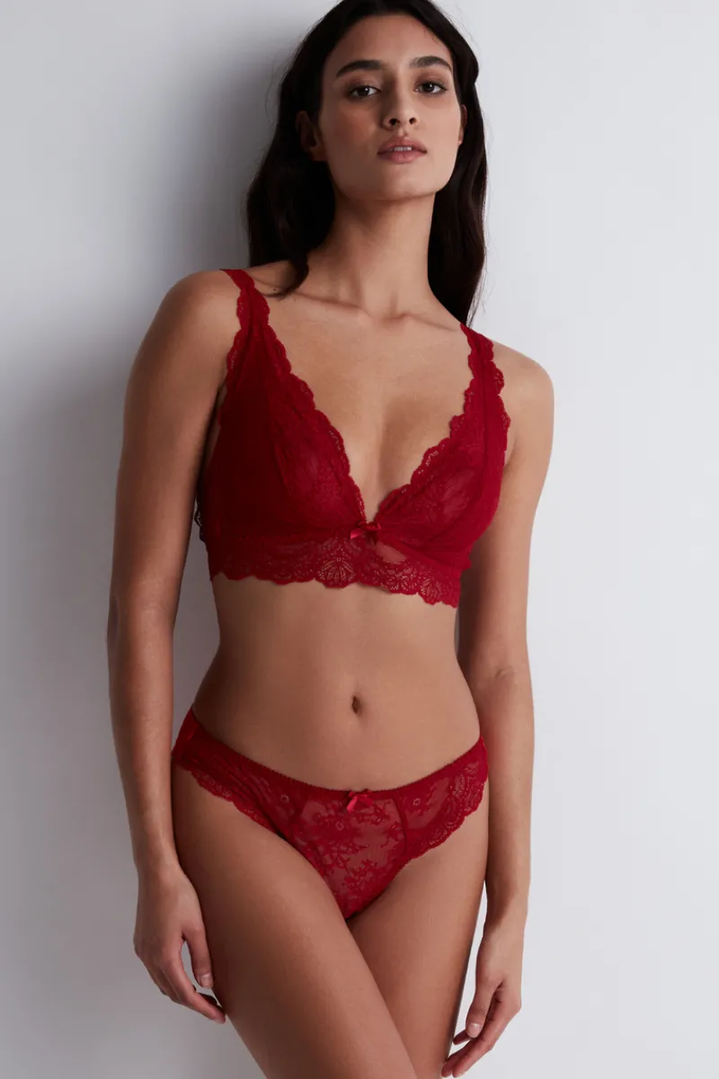Red Lingerie | Sexy Lingerie>Aubade Danse des Sens Red Lace Bralette IrresistibleRed