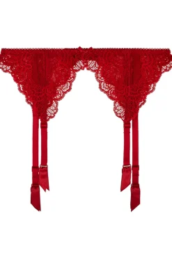 Red Lingerie | Sexy Lingerie>Aubade Danse des Sens Red Lace Suspender Belt IrresistibleRed