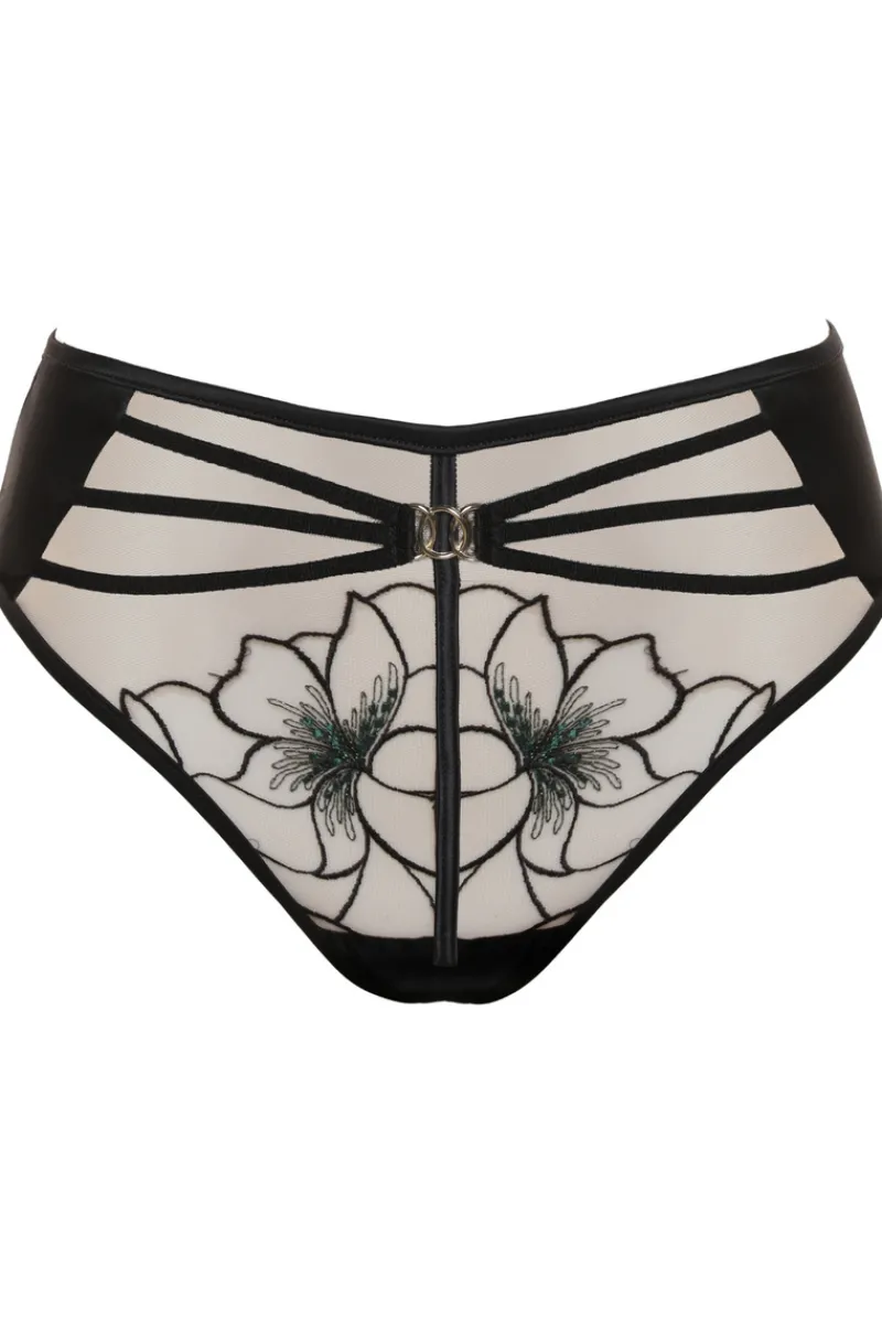 Sheer Lingerie | High Waist Thongs And Knickers>Prelude Delicate Nymph High Waist Brazilian Black/Green