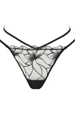 Sheer Lingerie | Thongs & G-strings>Prelude Delicate Nymph Mini Thong Black/Green